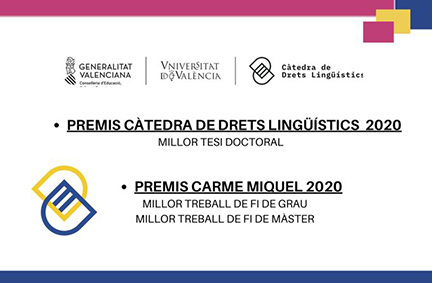 Premis 2020 Càtedra Drets Lingüístics UV